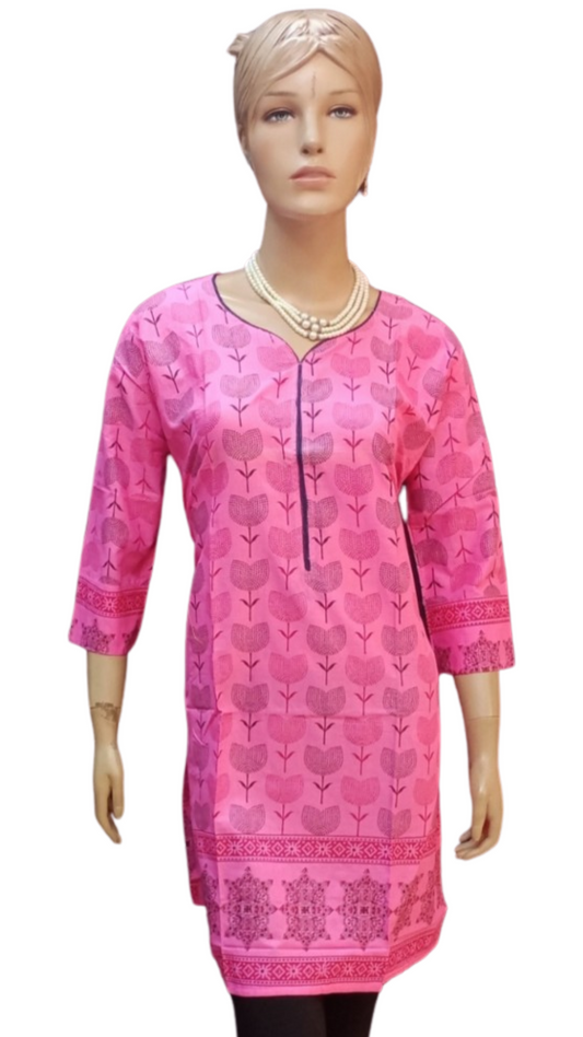 Womens 3/4 Sleeves Jaipur Cotton In Vibrant Color - Size(L,XXL) - SonaMandir