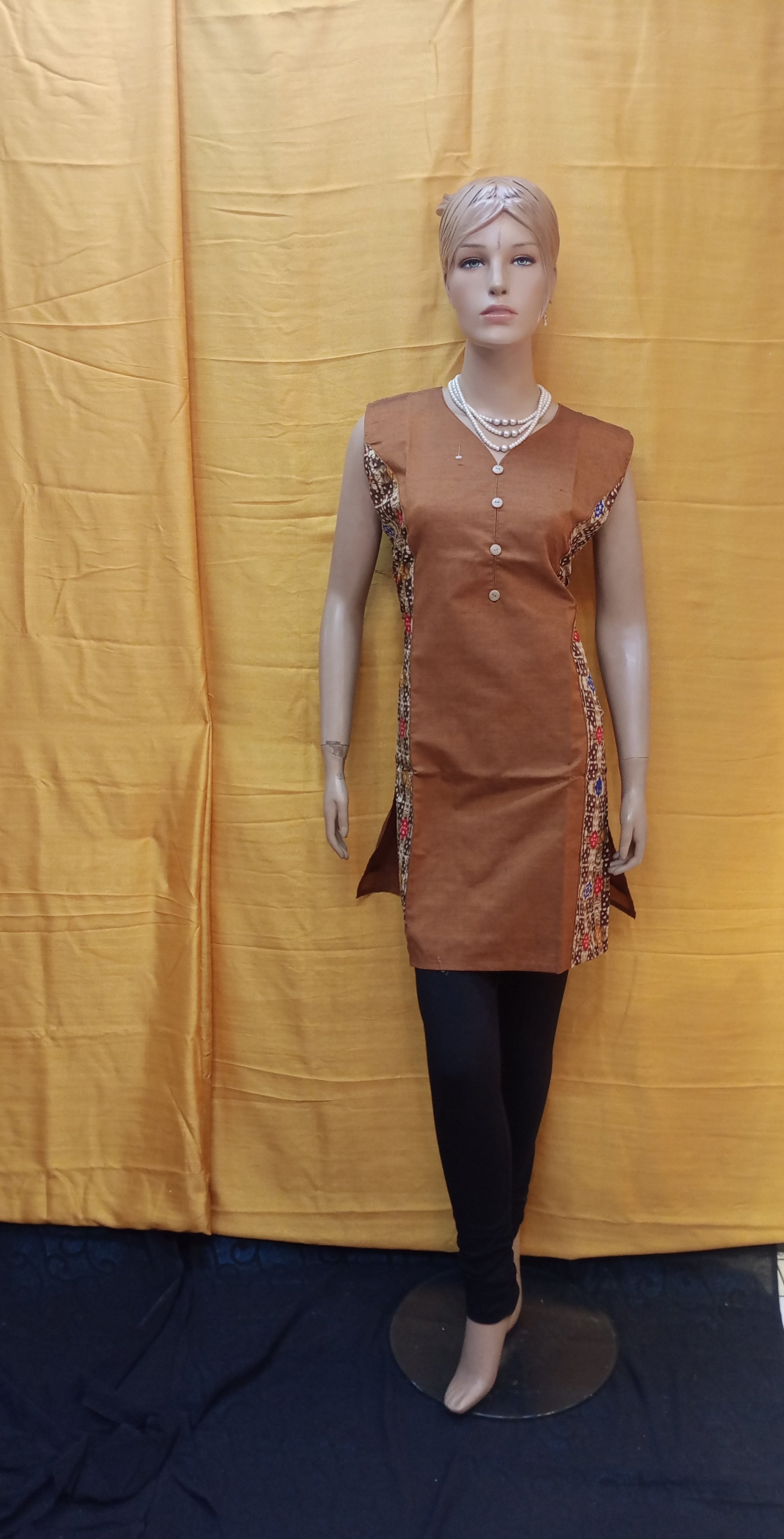 Women's Silk Cotton Shot Color Kurti Sleeves Unstitched - Sizes(XL,XXL) - SonaMandir