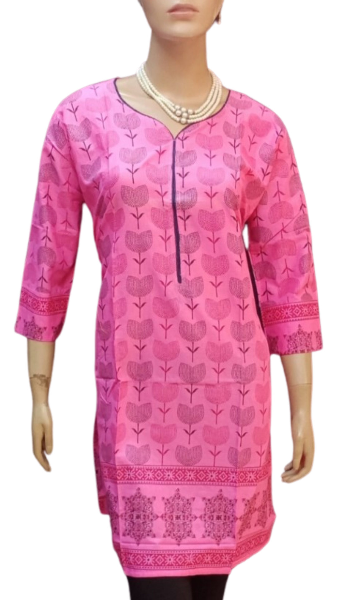 Womens 3/4 Sleeves Jaipur Cotton In Vibrant Color - Size(L,XXL) - SonaMandir