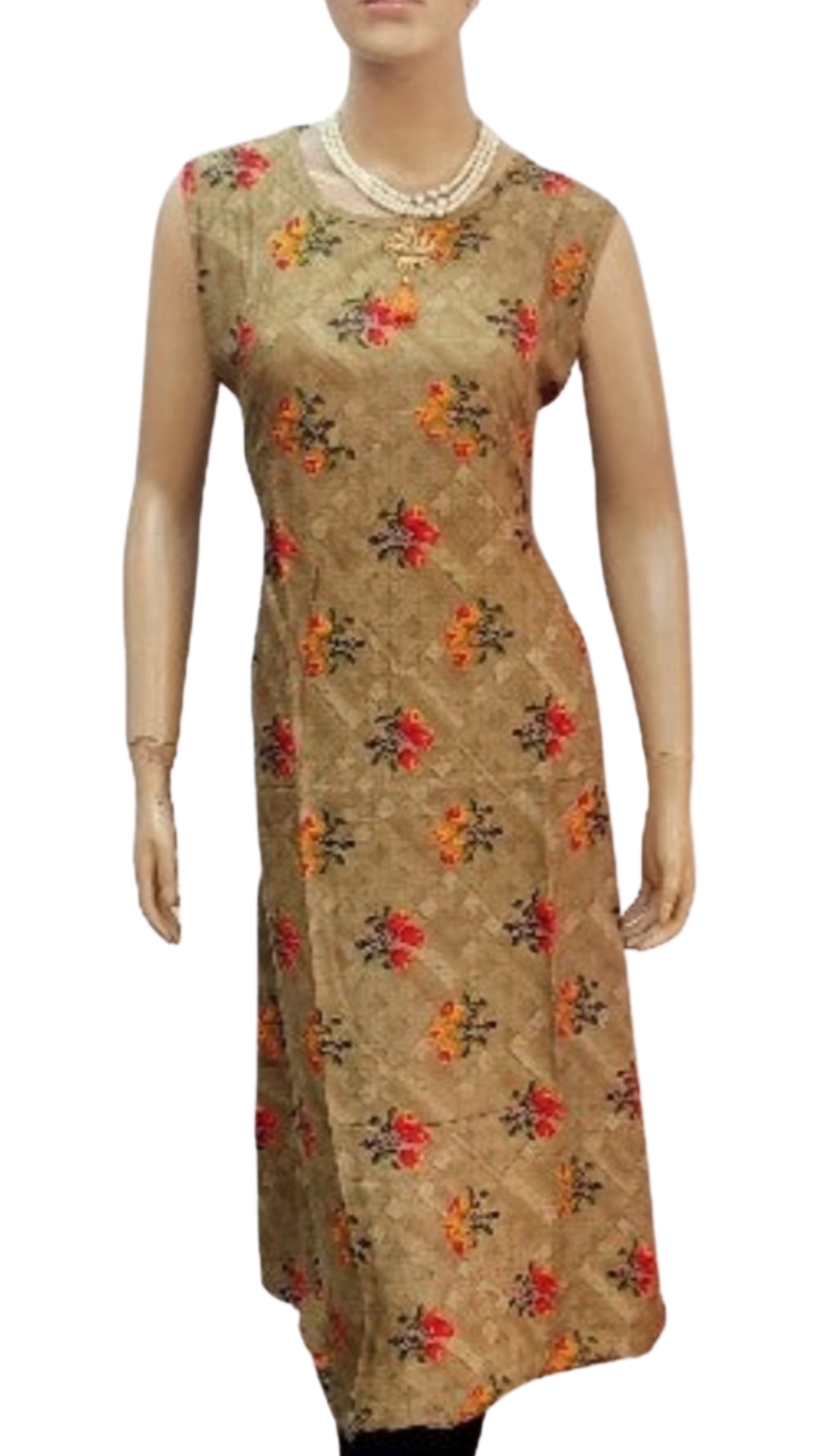 Womens Rayon Silk Kurta With Unstitched Sleeves - Size (XL) - SonaMandir