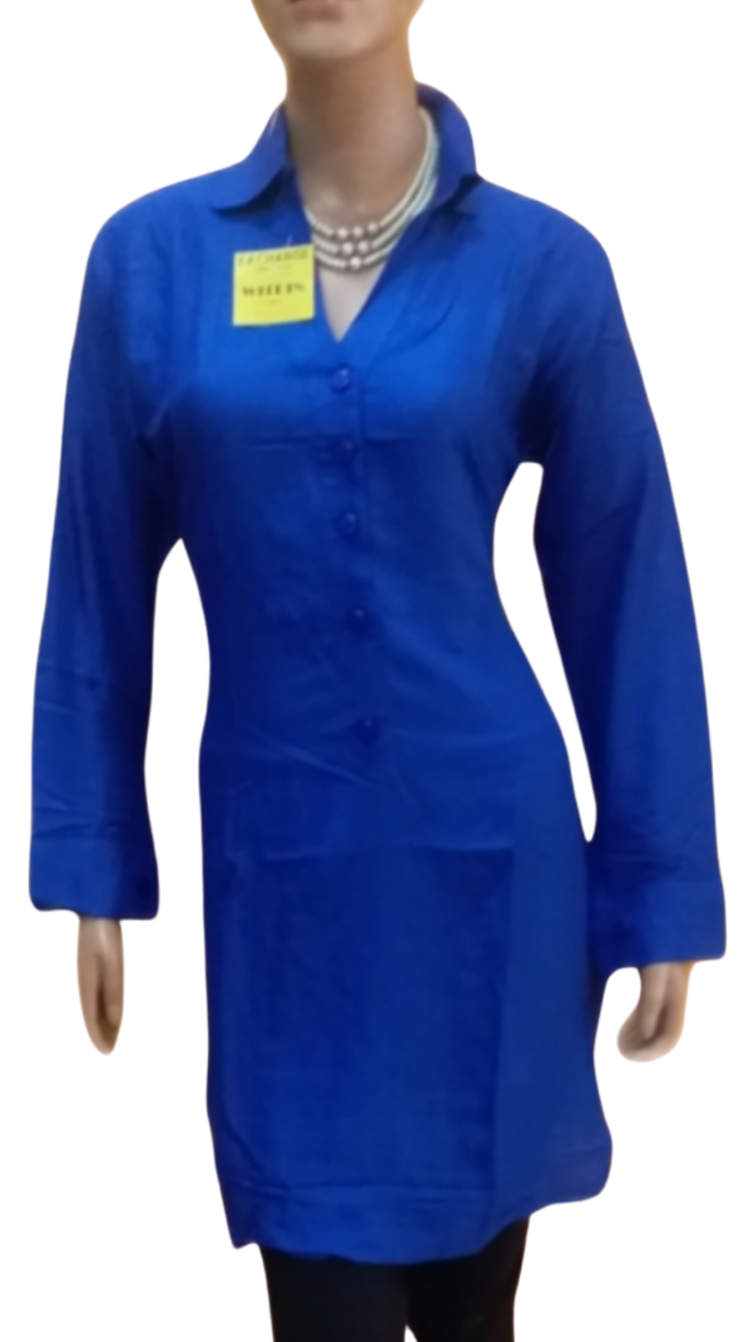 Womens Plain Shirt Collar V Neck Kurti In Rayon Fabric(L,XL,XXL) - SonaMandir