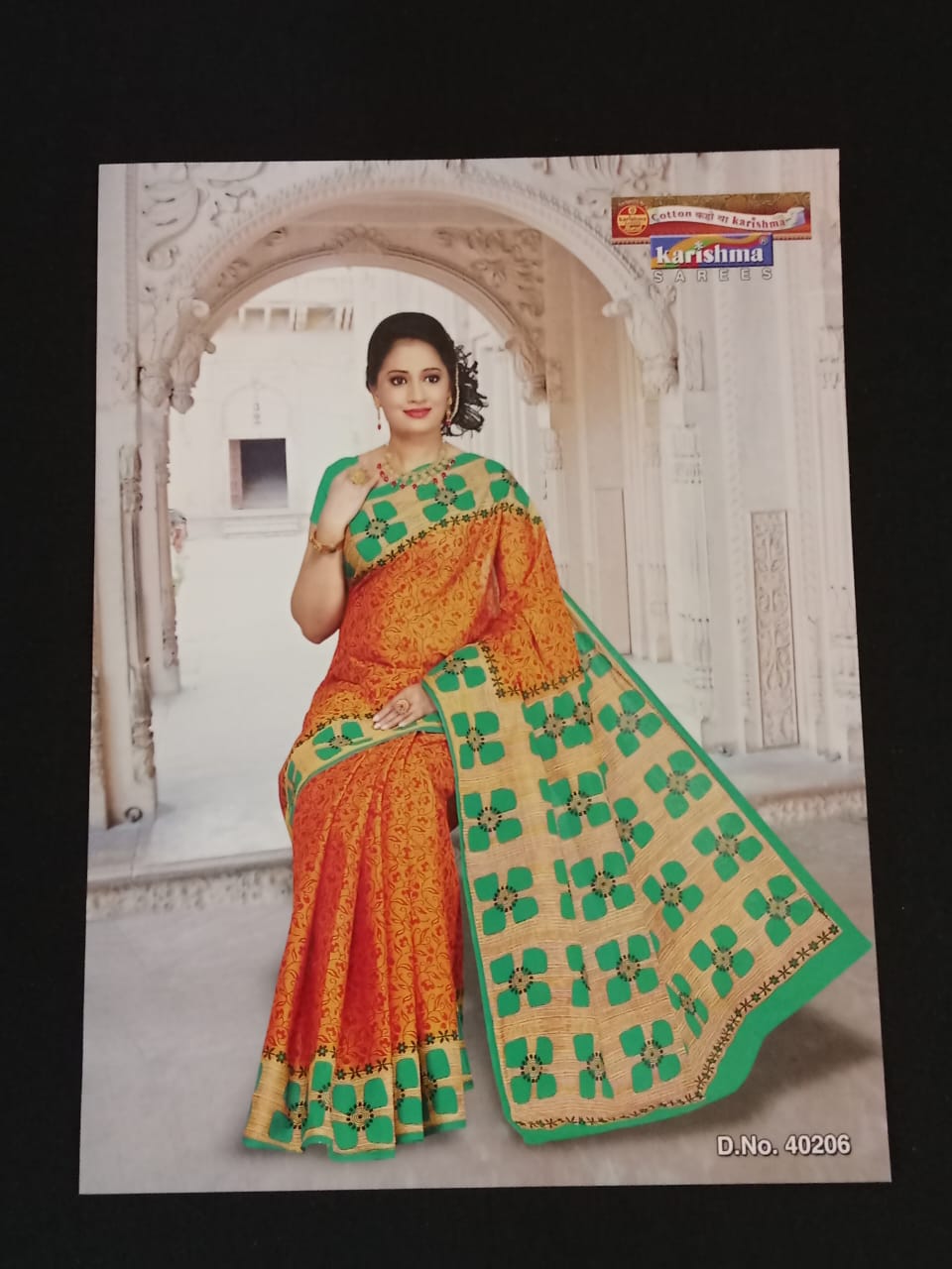 Karishma Printed Cotton Saree With Contrast Pallu - With Blouse ( Contrast )