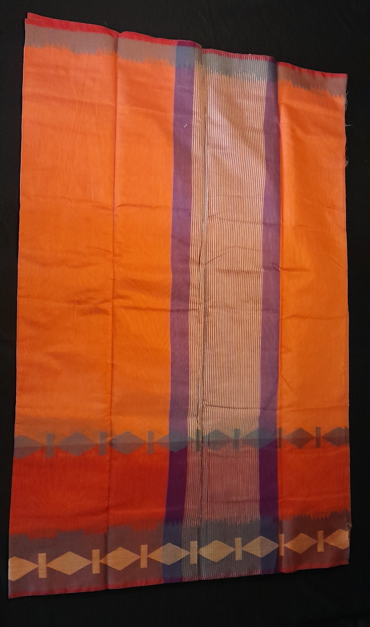 Exquisite Rust Color Handloom Saree - With Blouse ( Running )
