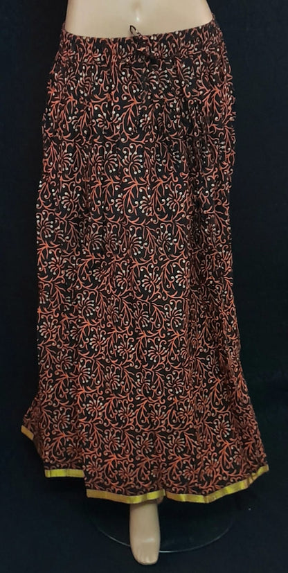 Jaipur Cotton Printed Skirt - Full Length, Belt Closure, Regular Fit - Available in 5 Colors