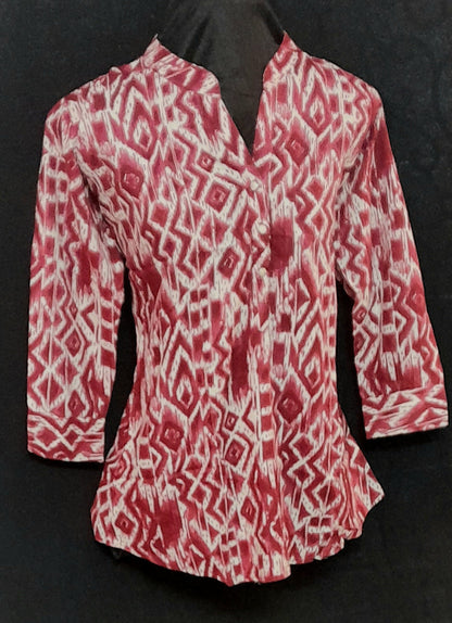 Women's Western Rayon Fabric Top Abstract Print WIth 3/4th Sleeves - Size ( XXL)