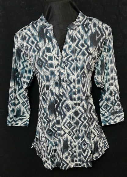 Women's Western Rayon Fabric Top Abstract Print WIth 3/4th Sleeves - Size ( XXL)